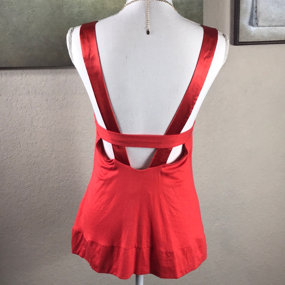 NWT Armani Exchange coral tank with satin detail